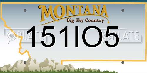 151IO5 Montana License Plate