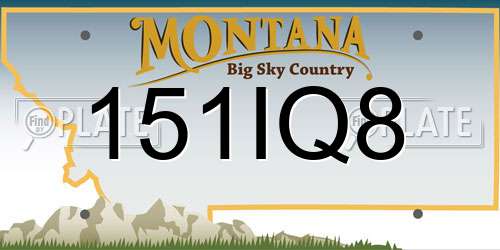 151IQ8 Montana License Plate
