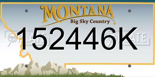152446K Montana License Plate