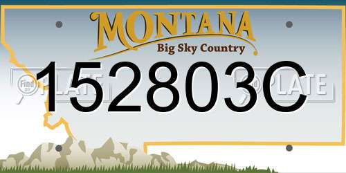 152803C Montana License Plate