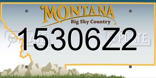15306Z2 Montana License Plate