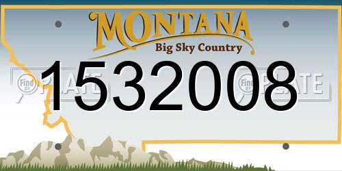 1532008 Montana License Plate