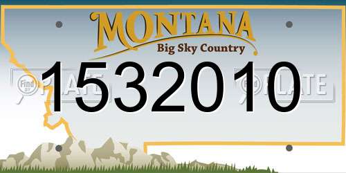 1532010 Montana License Plate