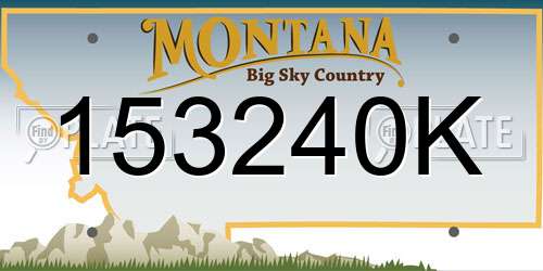 153240K Montana License Plate