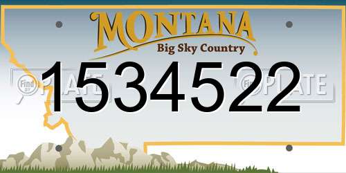1534522 Montana License Plate