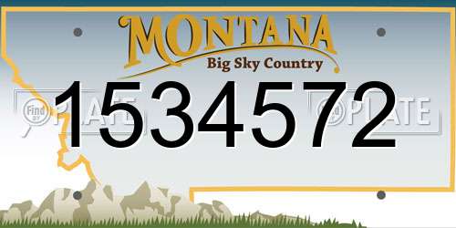 1534572 Montana License Plate