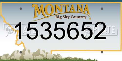1535652 Montana License Plate