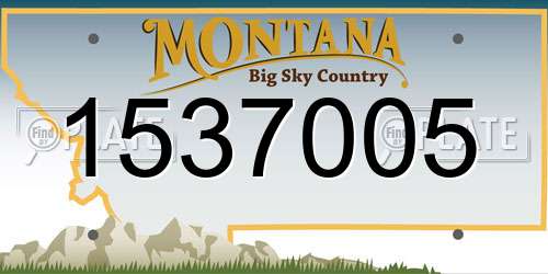 1537005 Montana License Plate