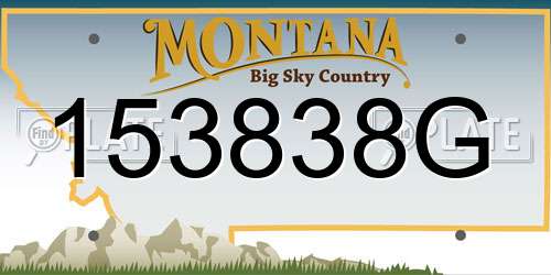 153838G Montana License Plate