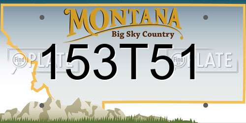 153T51 Montana License Plate