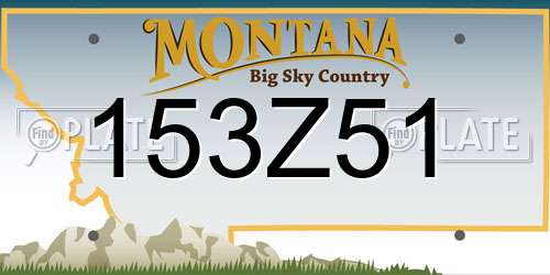 153Z51 Montana License Plate