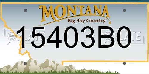 15403B0 Montana License Plate