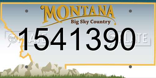 1541390 Montana License Plate