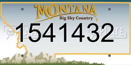 1541432 Montana License Plate