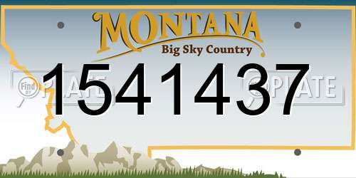 1541437 Montana License Plate