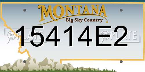15414E2 Montana License Plate