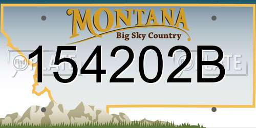 154202B Montana License Plate