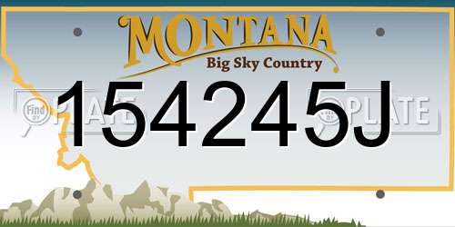 154245J Montana License Plate