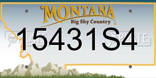 15431S4 Montana License Plate