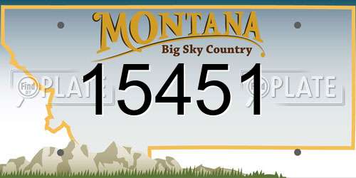 15451 Montana License Plate