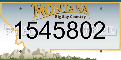 1545802 Montana License Plate