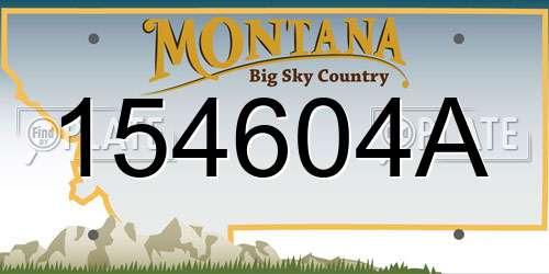 154604A Montana License Plate
