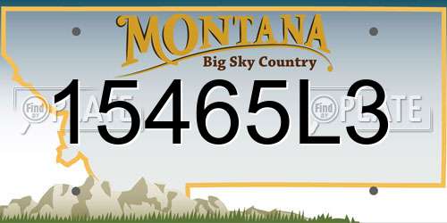 15465L3 Montana License Plate