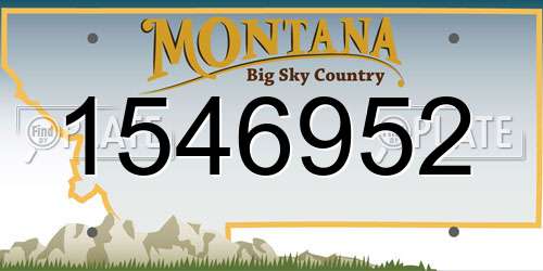 1546952 Montana License Plate