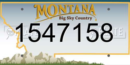 1547158 Montana License Plate