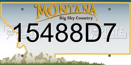 15488D7 Montana License Plate