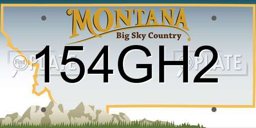 154GH2 Montana License Plate