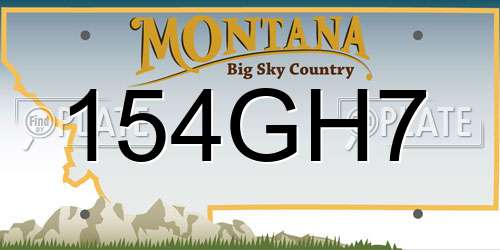 154GH7 Montana License Plate