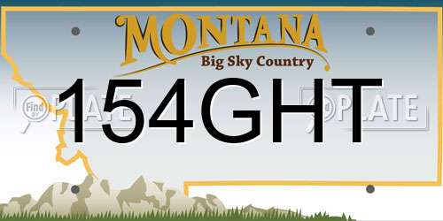 154GHT Montana License Plate