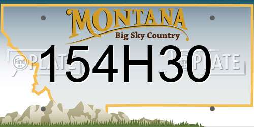 154H30 Montana License Plate