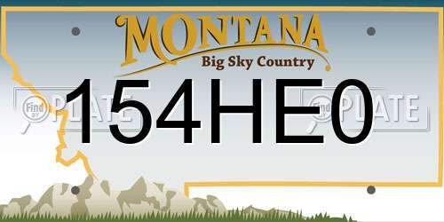 154HE0 Montana License Plate