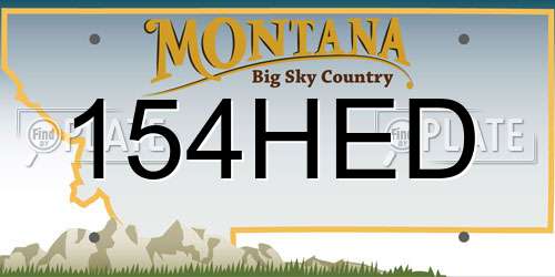154HED Montana License Plate