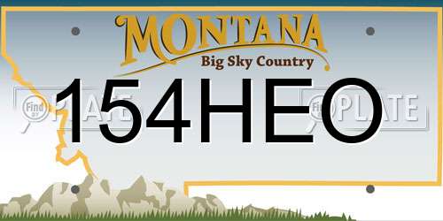 154HEO Montana License Plate