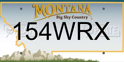 154WRX Montana License Plate