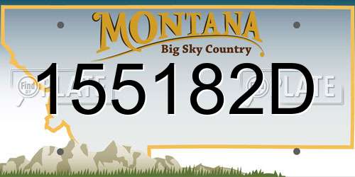 155182D Montana License Plate