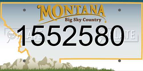 1552580 Montana License Plate
