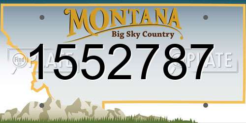 1552787 Montana License Plate