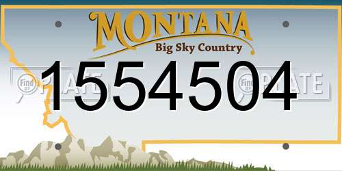 1554504 Montana License Plate