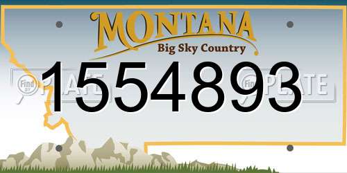 1554893 Montana License Plate