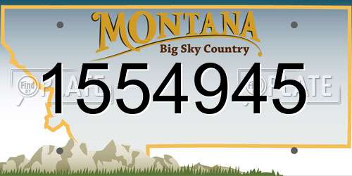 1554945 Montana License Plate