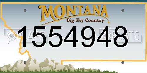 1554948 Montana License Plate