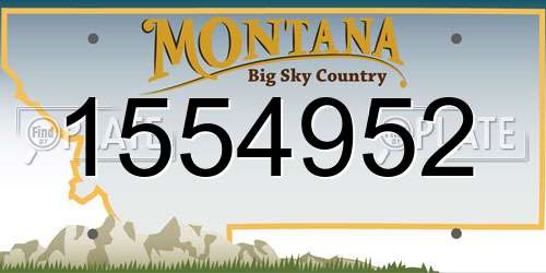 1554952 Montana License Plate