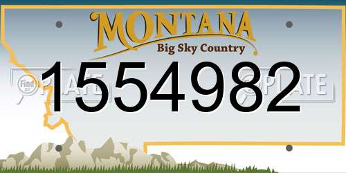 1554982 Montana License Plate