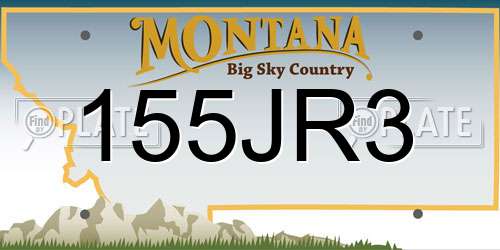 155JR3 Montana License Plate