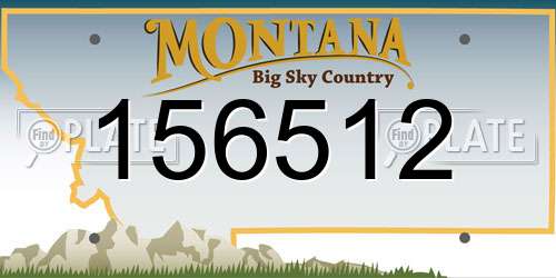 156512 Montana License Plate