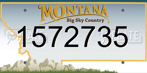 1572735 Montana License Plate